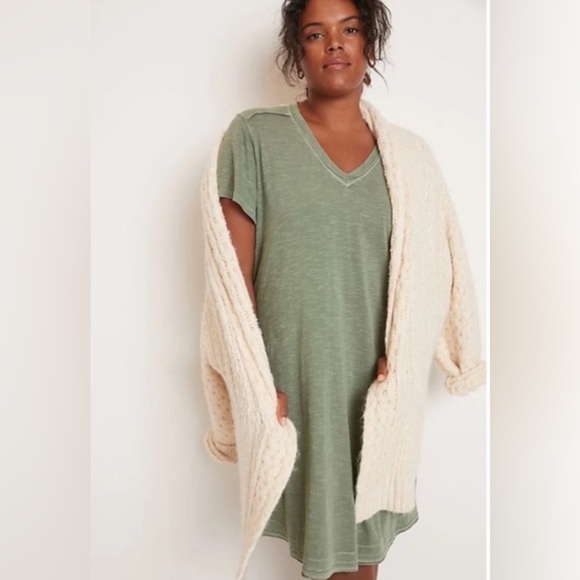 Anthropologie Saturday Sunday Hello T Shirt Dress Green Medium - Picture 10 of 10